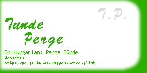 tunde perge business card